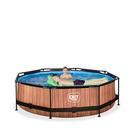 Piscine ronde ø300cm avec pompe filtrante pour jardin Marron+Vert 5 - vertbaudet enfant 
