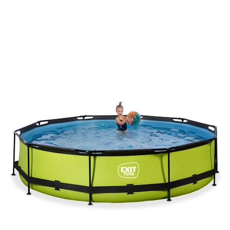 Piscine wood ø360x76cm avec pompe filtrante Gris clair+Vert 10 - vertbaudet enfant 