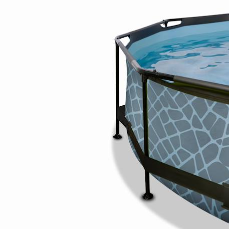 Piscine ø300x76cm avec voile d'ombrage et pompe filtrante Gris 4 - vertbaudet enfant 