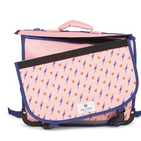 Cartable 38 cm fille pol fox heart réversible avec - compartiments - primaire - motif coeur et éclair Multicolore 4 - vertbaudet enfant 