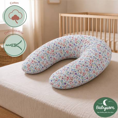 Pack coussin de maternité xxl - 2 housses (bleue & velours) + charlotte - grossesse et allaitement Bleu 3 - vertbaudet enfant 