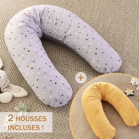 Pack coussin de maternité xxl - 2 housses : étoile & jaune - grossesse, maternité et allaitement Jaune 1 - vertbaudet enfant 
