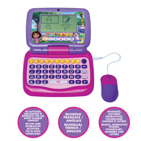 Mon premier ordinateur éducatif dora (en/fr) MULTICOLORE 2 - vertbaudet enfant 