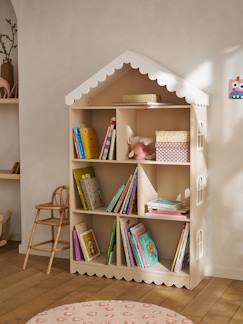 Chambre et rangement-Rangement-Bibliothèque enfant feston bois maison