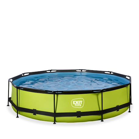 Piscine wood ø360x76cm avec pompe filtrante Gris clair+Vert 8 - vertbaudet enfant 