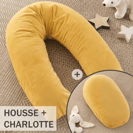 Pack coussin de maternité xxl - idéal grossesse, allaitement et pouf pour enfant Jaune 1 - vertbaudet enfant 