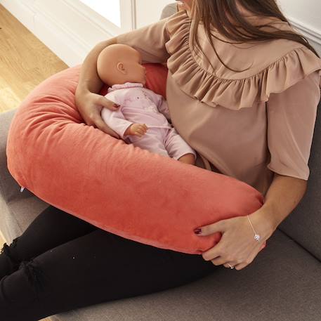 Pack coussin de maternité xxl - 2 housses : étoile & corail - grossesse, maternité et allaitement Rose 2 - vertbaudet enfant 