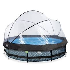 Jouet-Piscine couverte wood ø360x76cm avec pompe filtrante