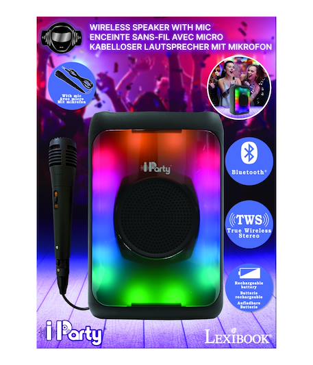 Enceinte taille medium bluetooth® lumineuse effet flammes multicolores avec micro MULTICOLORE 3 - vertbaudet enfant 