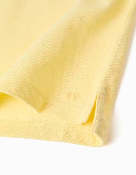 Polo en coton piqué à manches courtes Blanc+Bleu clair+Bleu foncé+Jaune clair+Orange sombre+Vert foncé 16 - vertbaudet enfant 