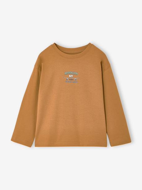 T-shirt manches longues garçon bleu océan+ocre 6 - vertbaudet enfant 
