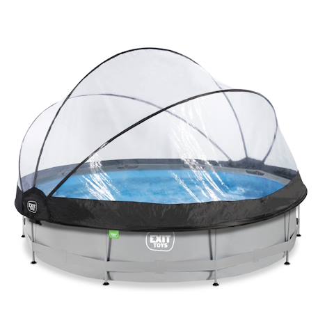 Piscine couverte wood ø360x76cm avec pompe filtrante Gris+Gris clair+Marron+Vert 7 - vertbaudet enfant 