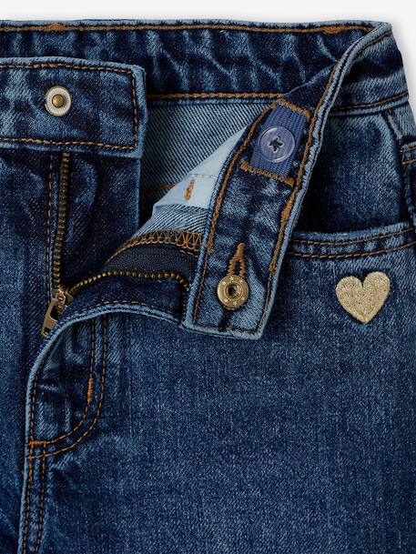 Jean fille large bas effiloché bleu foncé+denim bleached+gris+stone 3 - vertbaudet enfant 