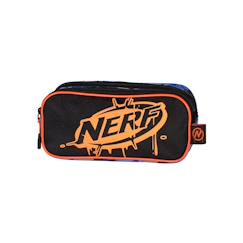 Jouet-Matériel scolaire-Nerf - trousse scolaire double compartiment playground - noir orange - enfant
