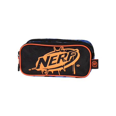 Garçon-Nerf - trousse scolaire double compartiment playground - noir orange - enfant