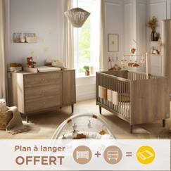 Chambre et rangement-Chambre-Chambre bébé complète-Chambre bébé, lit évolutif et commode à langer - mokka
