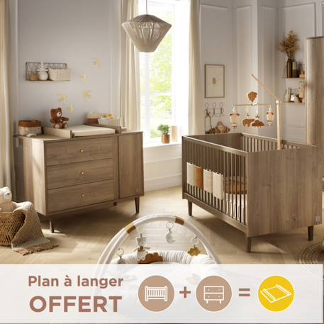 Chambre bébé, lit évolutif et commode à langer - mokka Marron 1 - vertbaudet enfant 