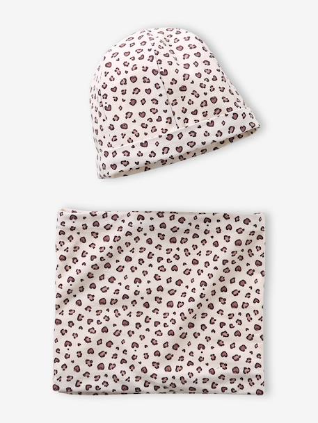 Fille-Accessoires-Bonnet, écharpe, gants-Ensemble fille bonnet et snood jersey
