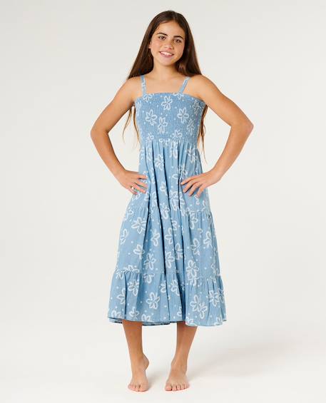 Robe tropical dawn maxi dress fille Washed blue 4 - vertbaudet enfant 