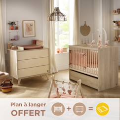 Chambre bébé, lit 120x60 évolutif et commode à langer 3 tiroirs - melinee  - vertbaudet enfant