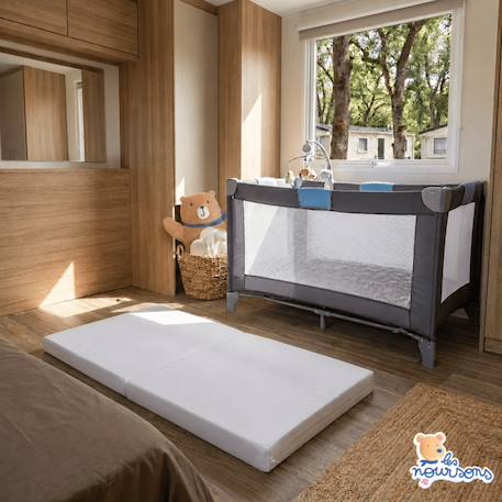 Matelas pliant bébé de voyage - déhoussable Blanc 5 - vertbaudet enfant 