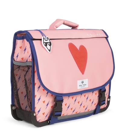 Cartable 38 cm fille pol fox heart réversible avec - compartiments - primaire - motif coeur et éclair Multicolore 5 - vertbaudet enfant 