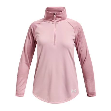 T-shirt à manches longues demi-zip fille tech graphic half Noir+Rose 3 - vertbaudet enfant 