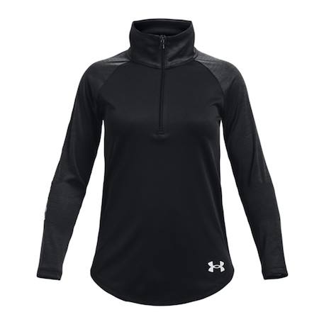 T-shirt à manches longues demi-zip fille tech graphic half Noir+Rose 1 - vertbaudet enfant 