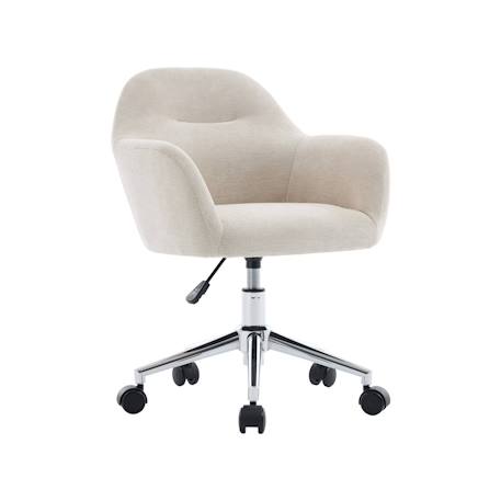 Chaise de bureau enfant à roulettes ajustable tissu chenille - stan kid Beige+Kaki 2 - vertbaudet enfant 