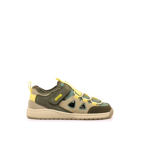 Sandales garçon fermeture adhésive barefoot Bleu marine+Kaky 6 - vertbaudet enfant 