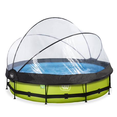 Piscine couverte wood ø360x76cm avec pompe filtrante Gris+Gris clair+Marron+Vert 19 - vertbaudet enfant 