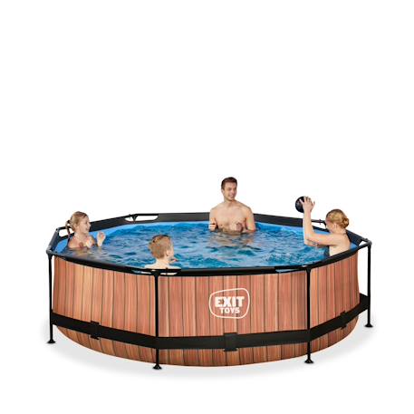 Piscine ronde ø300cm avec pompe filtrante pour jardin Marron+Vert 1 - vertbaudet enfant 