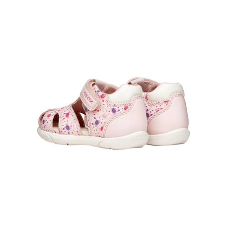 Sandales en cuir  à scratch Rose clair   blanc 3 - vertbaudet enfant 