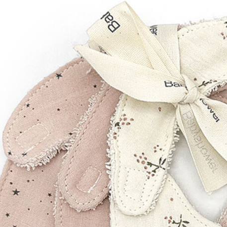 Lot de 3 bavoirs en coton roseberry Ecru, rose, vert 2 - vertbaudet enfant 