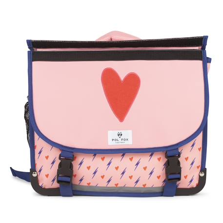 Cartable 38 cm fille pol fox heart réversible avec - compartiments - primaire - motif coeur et éclair Multicolore 3 - vertbaudet enfant 