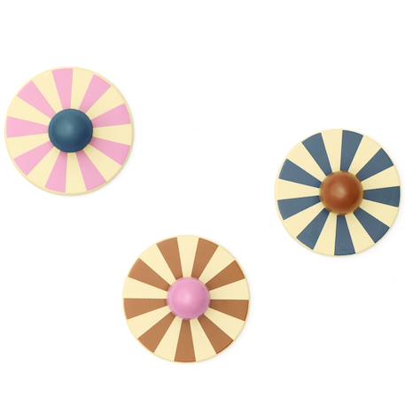 Lot de 3 patères circus Multicolore 1 - vertbaudet enfant 