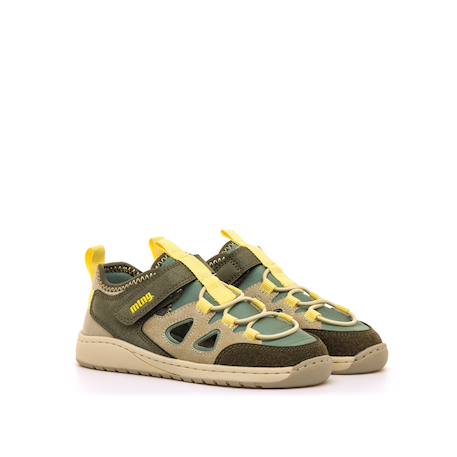 Sandales garçon fermeture adhésive barefoot Bleu marine+Kaky 9 - vertbaudet enfant 