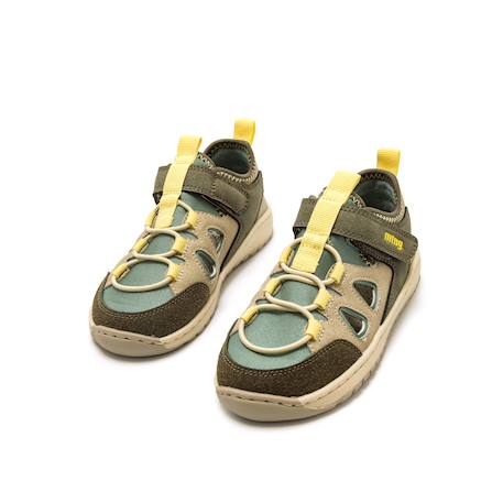 Sandales garçon fermeture adhésive barefoot Bleu marine+Kaky 11 - vertbaudet enfant 