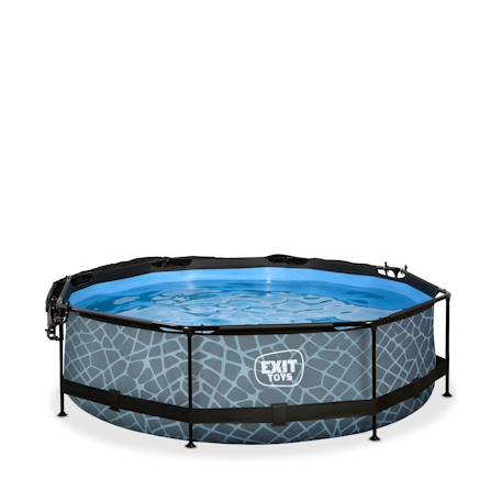 Piscine ø300x76cm avec voile d'ombrage et pompe filtrante Gris 3 - vertbaudet enfant 