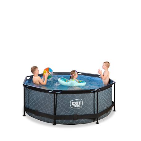Piscine ø244x76cm avec pompe filtrante Gris 1 - vertbaudet enfant 