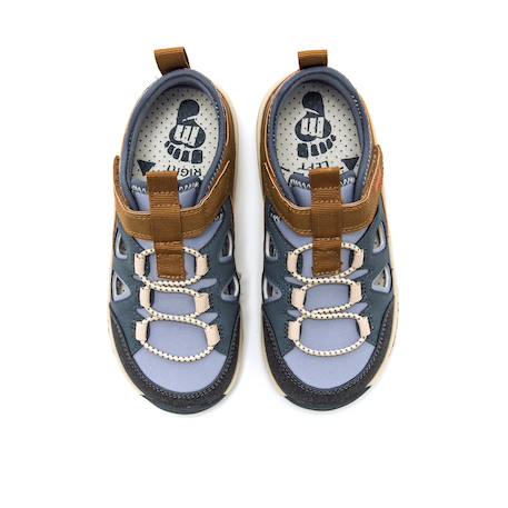 Sandales garçon fermeture adhésive barefoot Bleu marine+Kaky 2 - vertbaudet enfant 