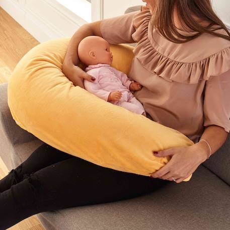 Pack coussin de maternité xxl - idéal grossesse, allaitement et pouf pour enfant Jaune 2 - vertbaudet enfant 