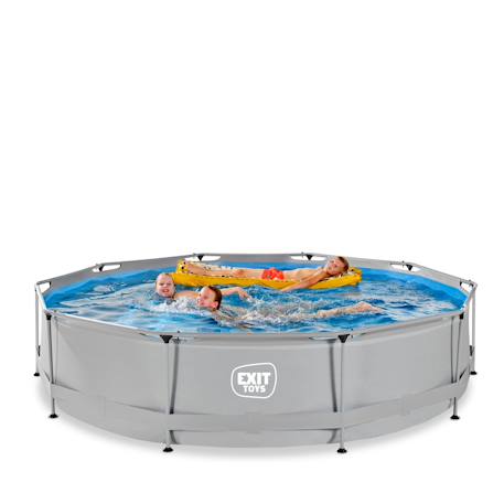 Piscine wood ø360x76cm avec pompe filtrante Gris clair+Vert 4 - vertbaudet enfant 