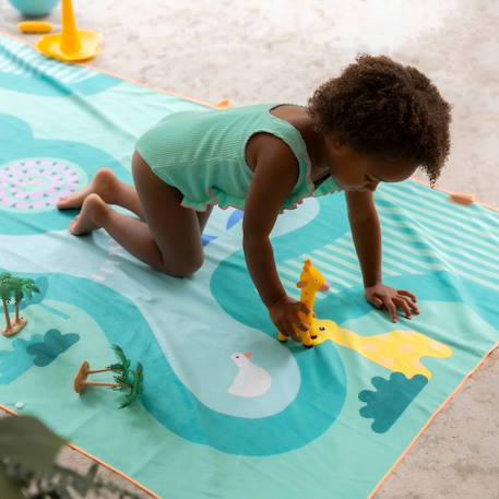 Serviette de plage 2 en 1 jeu d'équilibre (180 x 180 cm) Bleu, orange, blanc+Multicolore+Vert d'eau, bleu, blanc+Violet, blanc, jaune 15 - vertbaudet enfant 