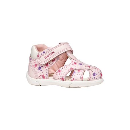 Sandales en cuir  à scratch Rose clair   blanc 6 - vertbaudet enfant 