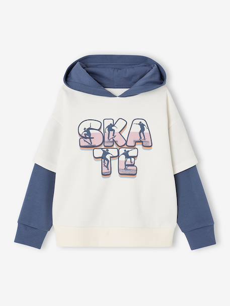 Sweat à capuche garçon écru 1 - vertbaudet enfant 
