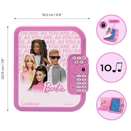 Journal intime électronique avec coffre-fort barbie MULTICOLORE 2 - vertbaudet enfant 