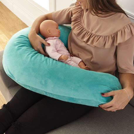 Pack coussin de maternité xxl - 2 housses : étoile & menthe - grossesse, maternité et allaitement Bleu 2 - vertbaudet enfant 