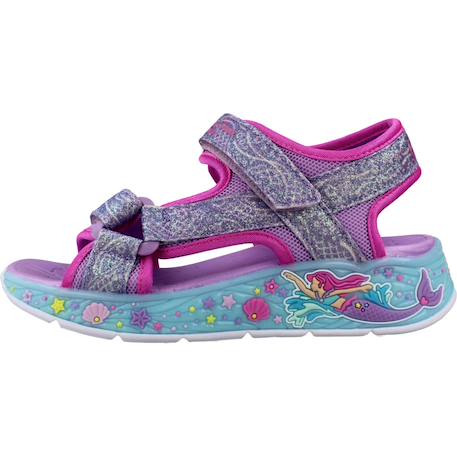 Sandales enfant fille en textile légère confortable Bleu+Bleu blmt+Violet lvmt 14 - vertbaudet enfant 