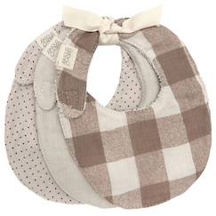 Puériculture-Lot de 3 bavoirs en coton